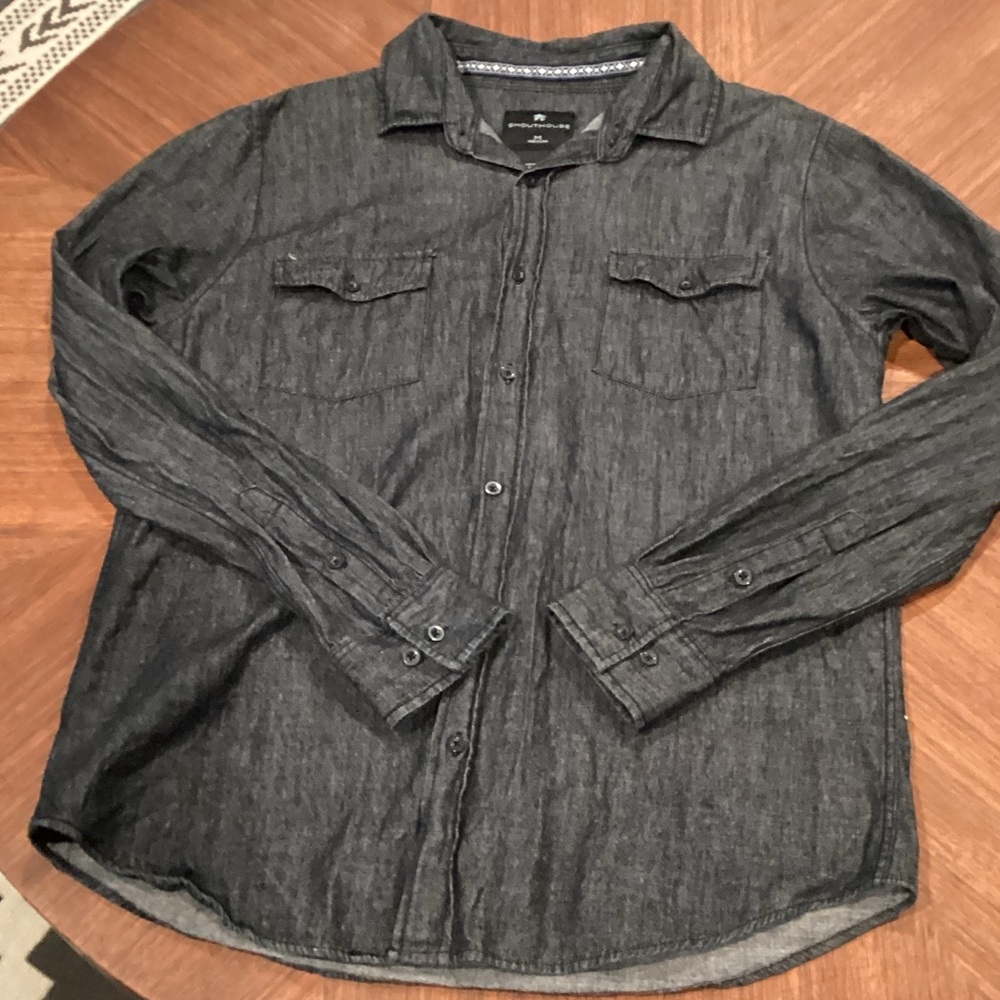 Shouthouse Charcoal Black Button-Up Shirt